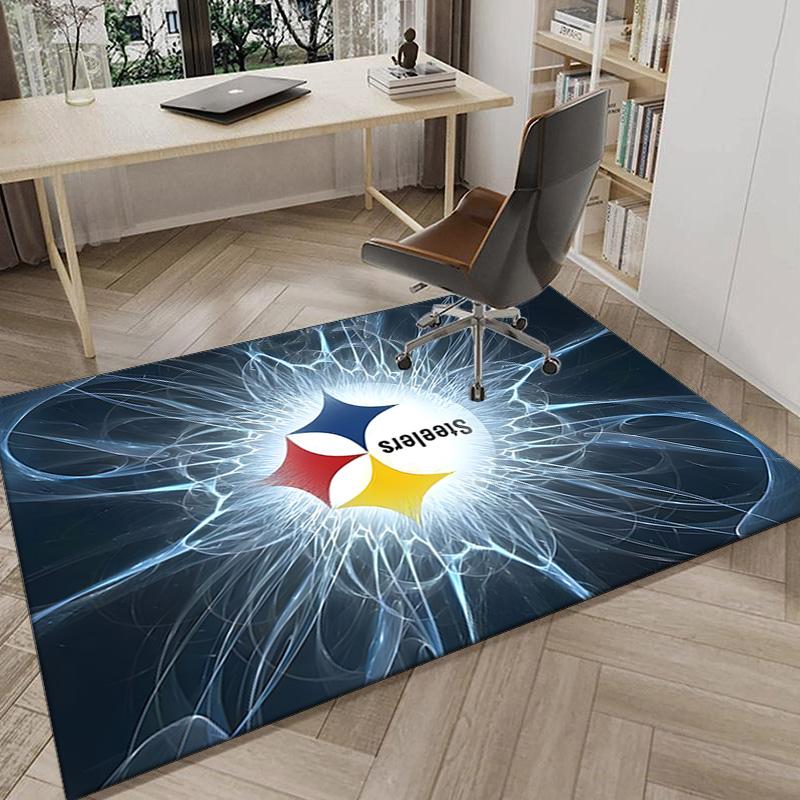 Pittsburgh Steelers Logo Area Rug for Office, Chair Rug, Decorative Carpet Livingroom Mat, Large Size Fan gifts Christmas gifts