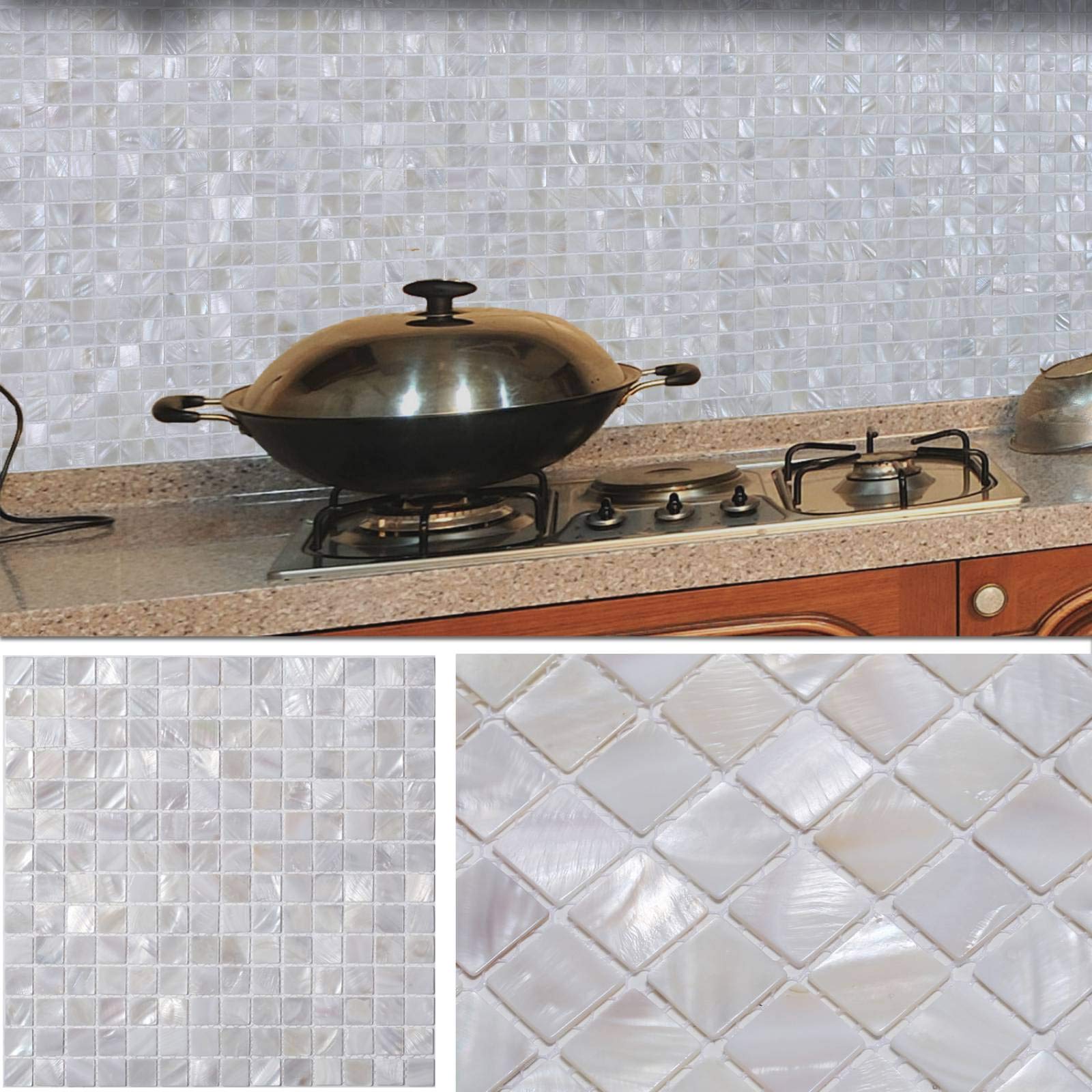 

Это ДЕКОР Мозаика из натуральной ракушки Кухонная Водонепроницаемая Лист из морской ракушки Настенная плитка 304x304x2мм Плитка, Термостойкая (5 штук, Белый)