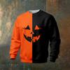 Men's Halloween Graphic Neck Long Sleeve Sweatshirt Casual Pullover