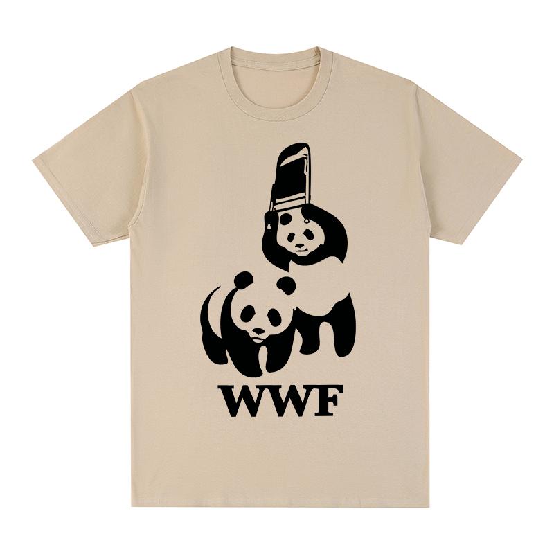 Panda WWF WTF T-shirt Funny Vintage Cotton Men T shirt New TEE TSHIRT Womens Tops