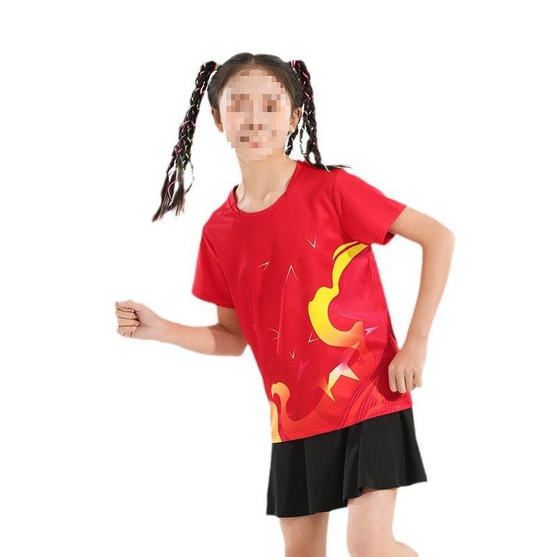 Children's badminton jersey sports suit boys and girls printed table tennis volleyball adult training game jersey wholesale