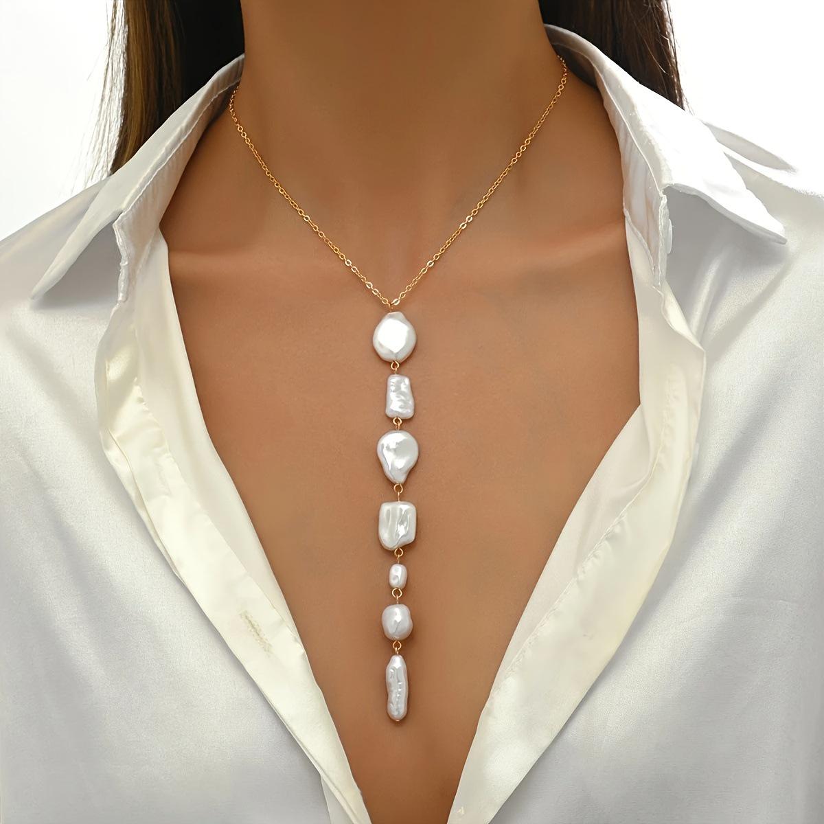 

Cross-border European & American Beach Style Pearl Bikini Body Chain білий/перлинний