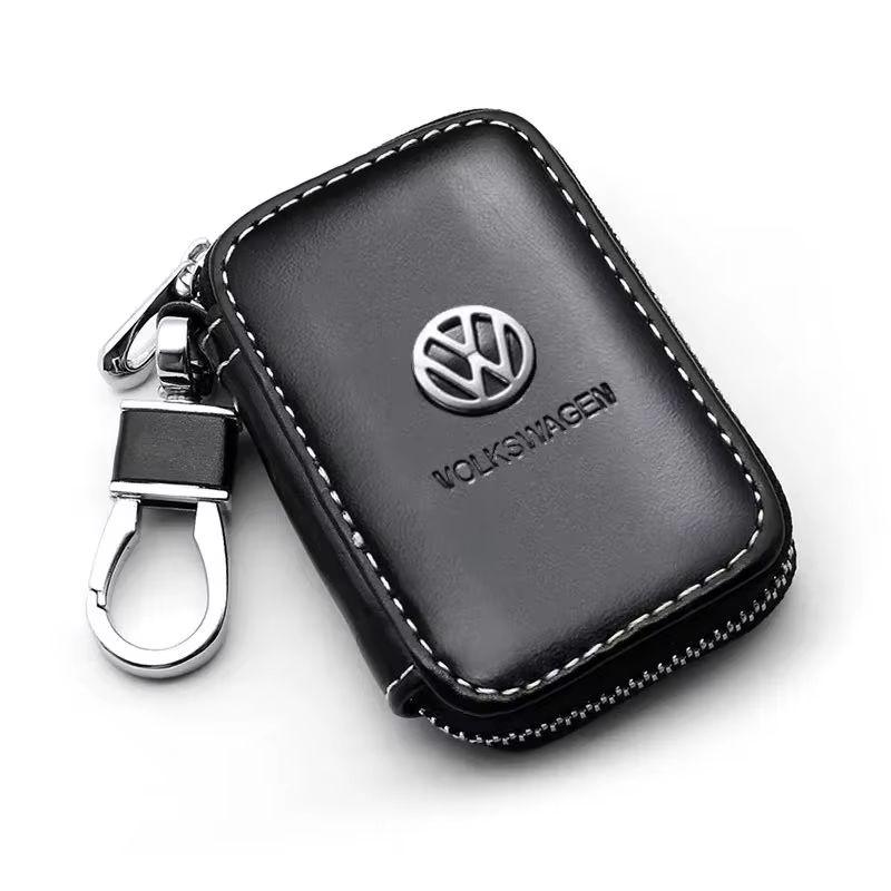 2026 Hot For VW VOLKSWAGEN Leather Car Key Bag Keychain Protective Case for Volkswagen Passat Santana Touareg Tiguan Golf Jetta 