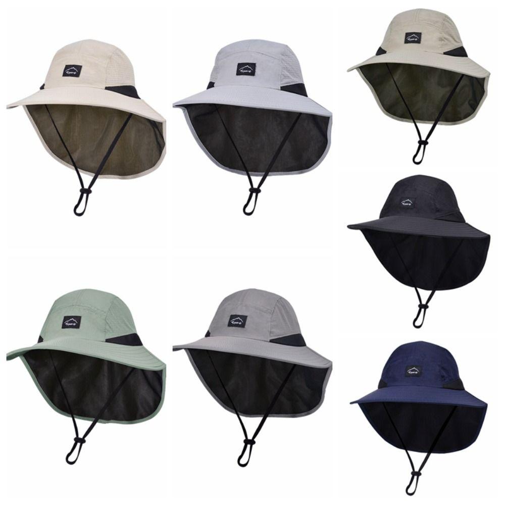 Big Brim Shawl Kids Sunscreen Hat Neck Ear Cover Kids Beach Caps Children's Summer Hat  Girls Boys