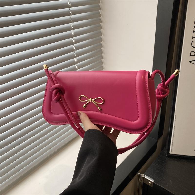Summer New Popular Casual Bow Beautiful and Versatile Fashion Portable Shoulder Underarm Messenger Bag