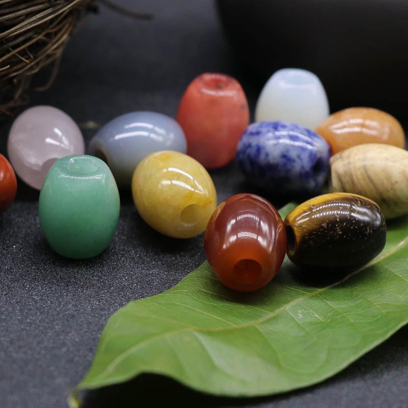 326-Large Hole Crystal Agate Jade Barrel Beads, 16×18mm, 5mm Hole, Jewelry Accessories