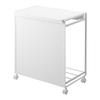 Yamazaki Jitsugyo 5977 Blindfold Separation Dust Wagon with Lid, 3 Separations, White, Approximately W50.5XD33XH55cm (including Casters) *When the