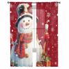 Christmas Snowman Snowflake Red Sheer Curtains for Living Room Decoration Window Curtains Kitchen Tulle Voile Curtains