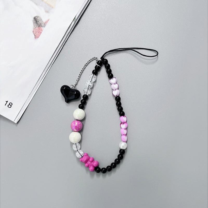 Heart Flower Beaded Phone Strap Charm Lanyard Loss For Coase CCD Pendant