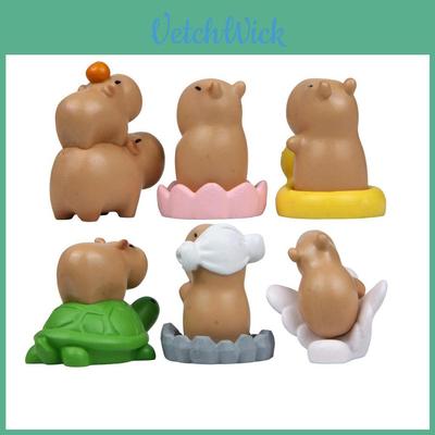 Capybara Micro Landscape Figurine Pvc Toy With Turtle Goose Duck Design For Home Office Decor And Gift Giving