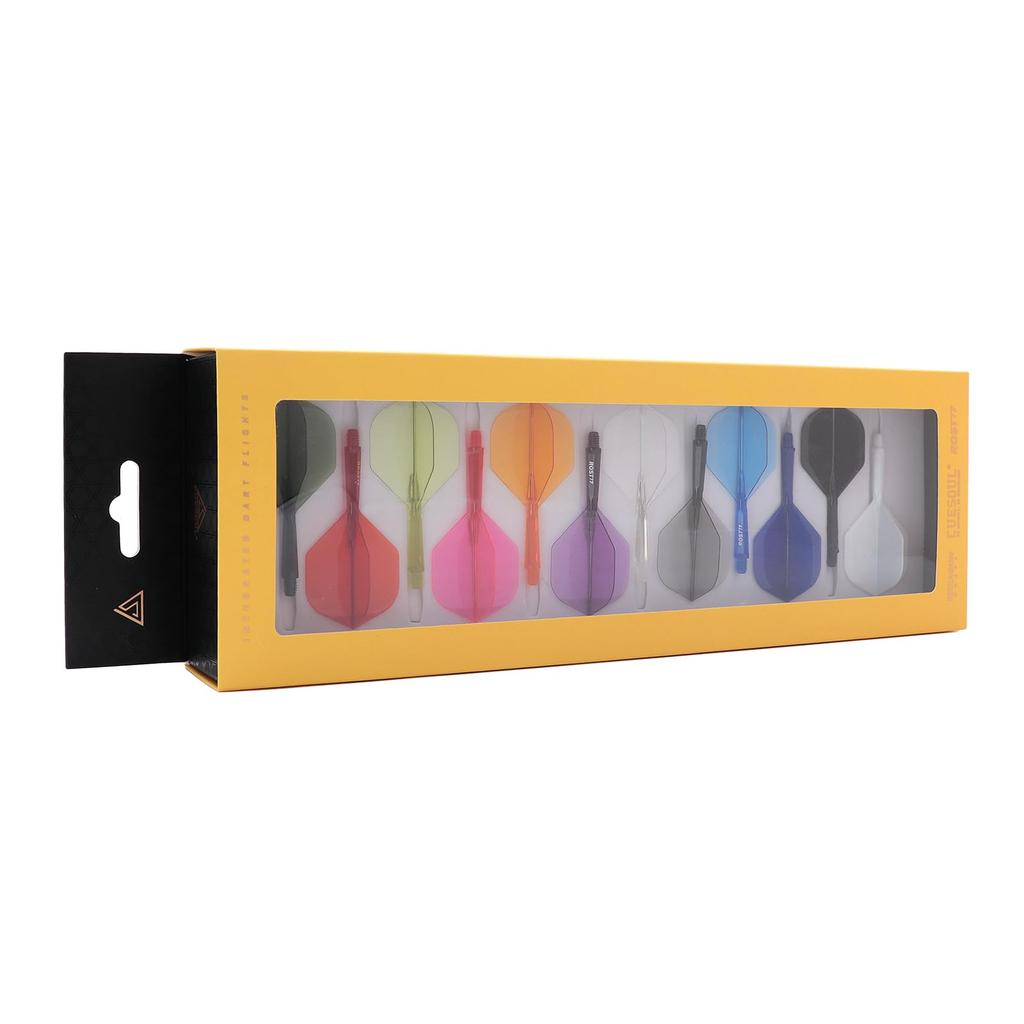 CUESOUL ROST 77 Transparent Set of Small One-Piece Flights, Standard, 12-Color Mix, 12, (CS-77-12XB-S)