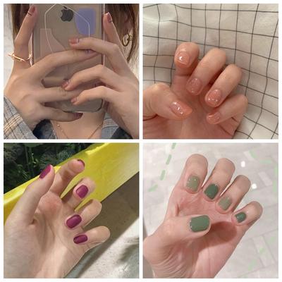 Naked Powder Translucent Gradual Change Nail Sticker Nail Sticker Morandi Matte Nail Sticker Can Be Torn Waterproof Nail Sticker