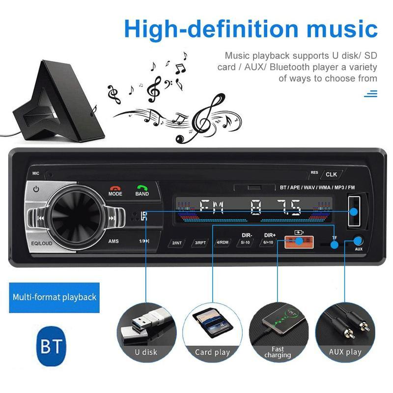 12V 1DIN In-Dash Car Radios Stereo with Remote Control Digital Bluetooth Audio Music Stereo Car Radio Mp3 Player