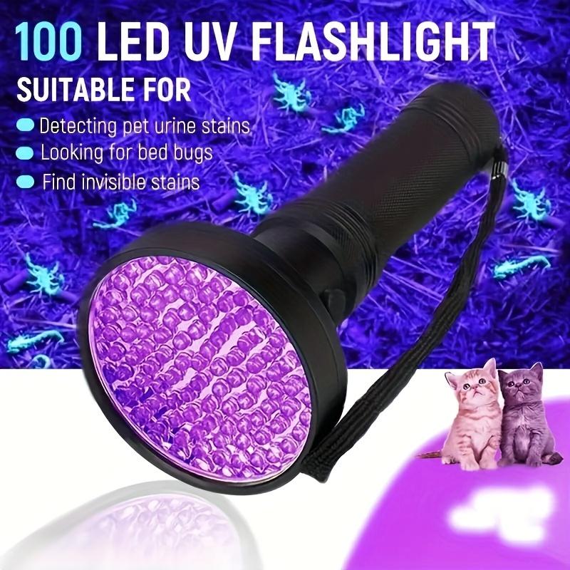 

100 светодиодных УФ-фонариков - 395 УФ-свет, черный фонарь, ультрафиолетовый детектор для невидимых чернил, пятен от домашних животных, для детективов, родителей