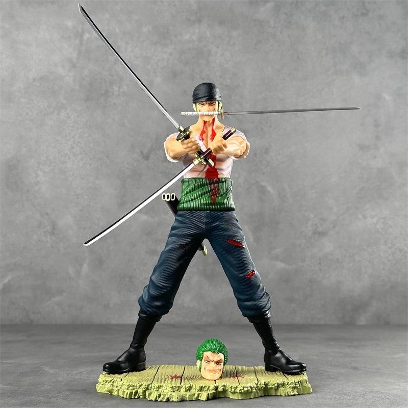 

Anime One Piece Figure Dracula·Mihawk Battle Roronoa Zoro Battle Damage Form Action Figurine PVC Toy Doll Efigy Model Decoration No box