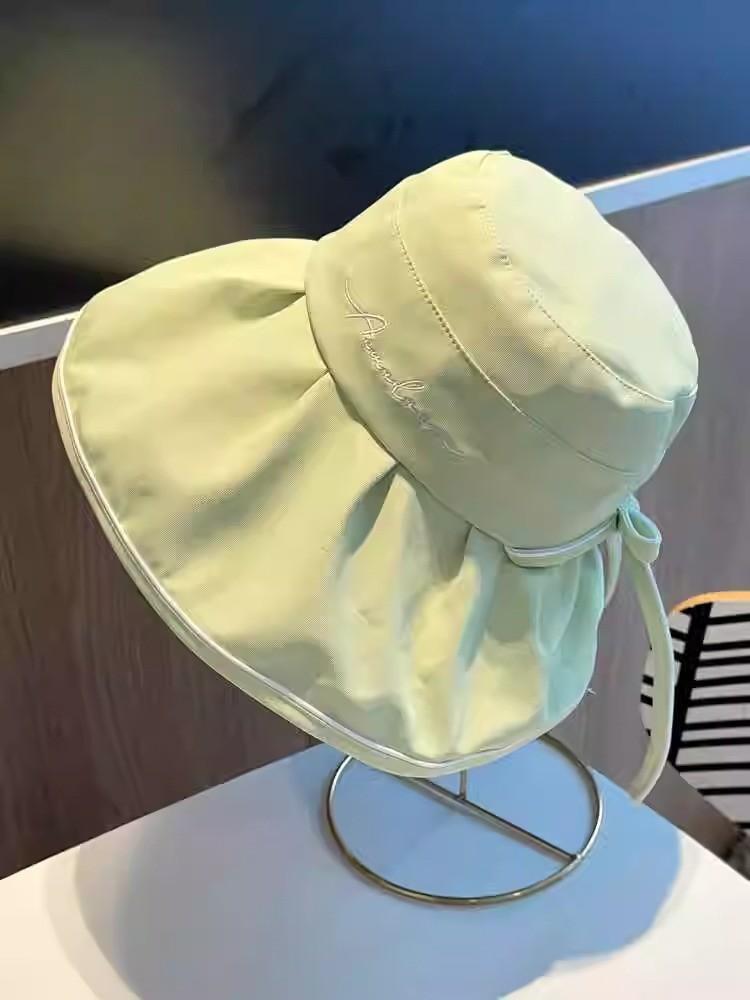 2024 New Fisherman Hat Women's Summer Sun Hat Black Jelly Uv Protection Big Brim Face-shielding Sun Hat