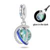 925 Silver Color Luminous Planet Spacecraft Astronaut Firefly Charms Beads Fit Qikaola 925 Bracelets DIY Christmas Jewelry Gifts