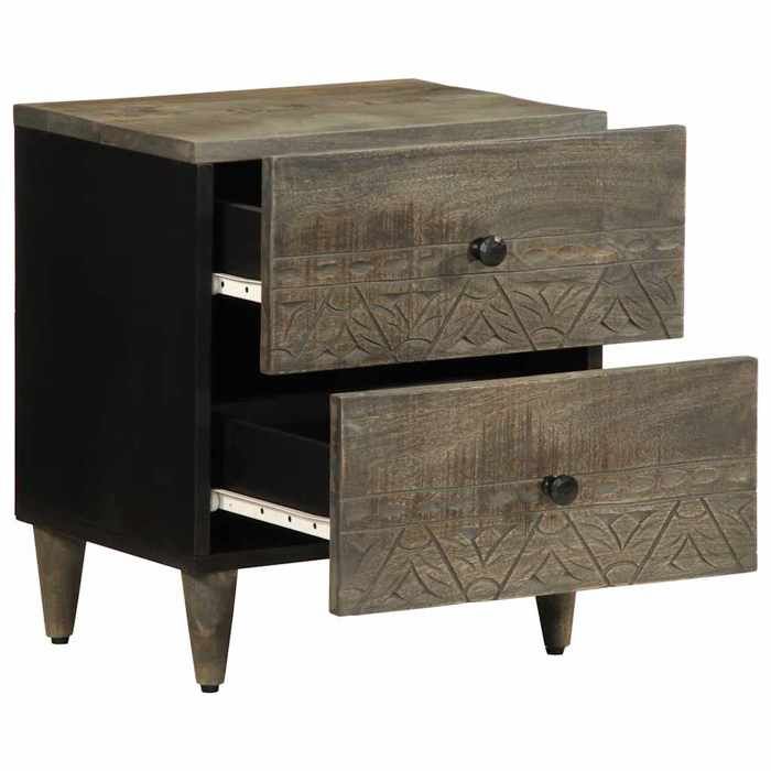 VidaXL Noční stolky světle šedé 40x33x46 cm masivní mangové dřevo, noční skříňka, nábytek do ložnice, stolek 4017790