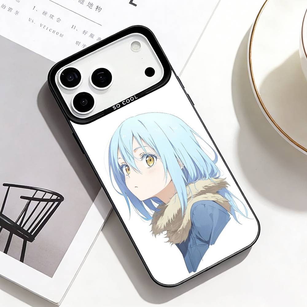 Slime Anime Rimuru Tempest Phone Case For iPhone17,16,15,14,13,12,Pro Max Black Colorful Phone case