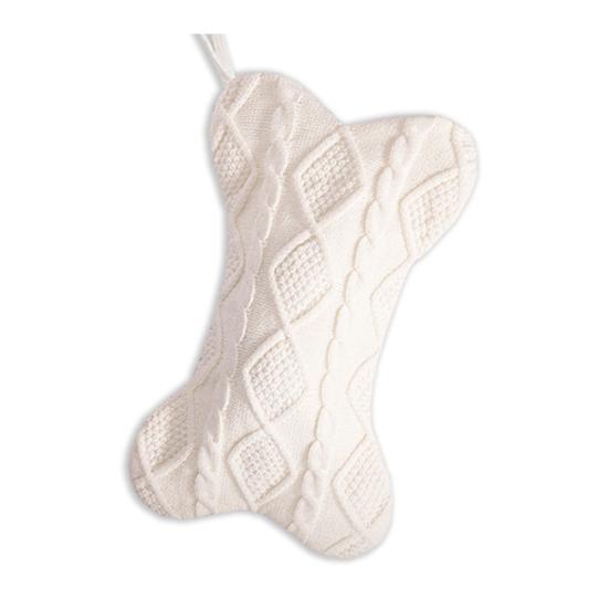 

Рождественский чулок для собак в форме кости вязаный рождественский чулок для домашних животных подарочный пакет подвесной праздничный белый