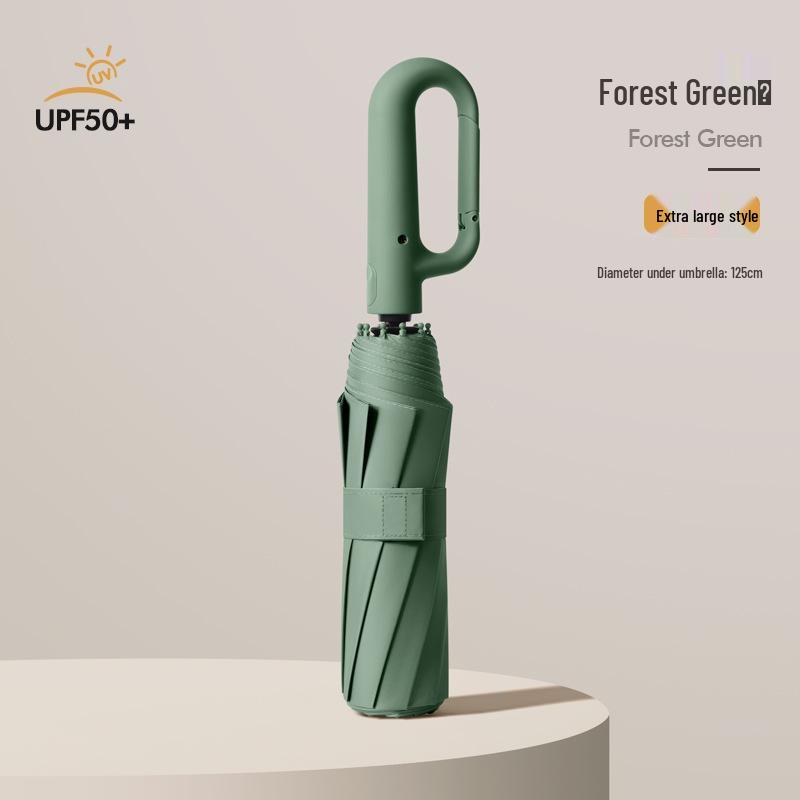 10-Rib Auto Folding Umbrella: Enlarged, Thickened, Portable, with Ring Buckle – for Sun and Rain, Custom Logo Available.