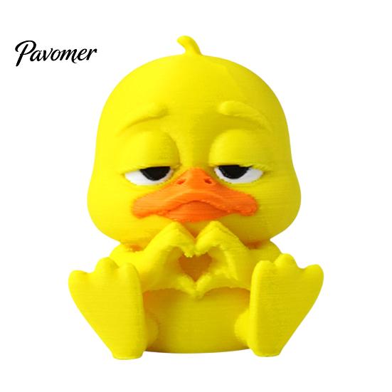 Lustige Auto-Armaturenbrett-Dekoration 3D-gedruckte gelbe Entenfigurine, Statue mit lebendigen Ausdrücken, Schreibtisch-Ornament für das Büro, niedliche Miniatur-Ornamente