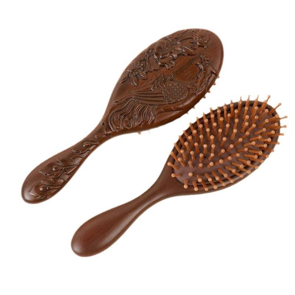 Wooden Sandalwood Comb Hand Carved Scalp Massage Brush New Air Cushion Comb