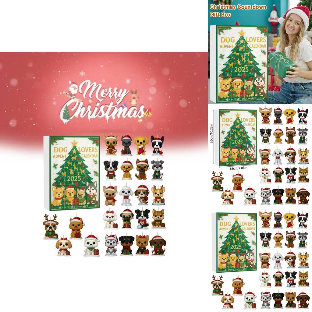Christmas Dog Lover Advent Calendar With Acrylic Tree Ornaments For Holiday Celebration