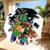 Minecraft Print Automatic Open Close Umbrella, Portable Foldable Umbrella, for Outdoor Commute Camping Trip, Ideal Birthday Gift