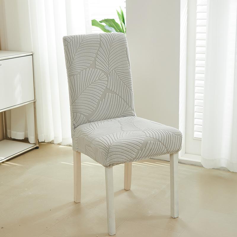 1pc Jacquard Solid Color Dining Chair Cover Elastic Dustproof Seat Slipcover Anti-dirt Anti-cat Scratches Chair Case for Wedding