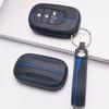 Soft Silicone Remote Key Case for Honda Civic Accord Inspire HRV CRV Pilot Odyssey ZR with Keychain Honeycomb Texture Racing Stripe Key Fob Protector