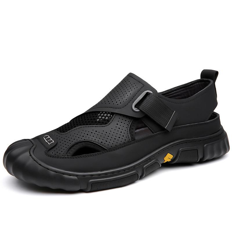 Men's Shoes 2025 Summer Casual Wear Vietnam Beach Shoes Hollow Breathable Hole Cool Leather Shoes Men's Tide 2025