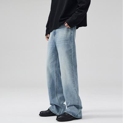 Frühling und Sommer Amerikanische Weite Jeans Herren Gerade Vielseitige Hose