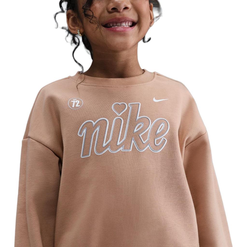 Nike Sweatshirt Round Neck Breathable Letter Fleece Long Sleeve Kids Kids tops IQ2897-200