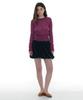 PARTIMENTO WOMEN Sheer Wide Rib Knit Crew Neck_Plum
