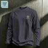 Jeanswest Life Men's Minimalist Clover Print Long-Sleeve Cotton Crewneck T-Shirt