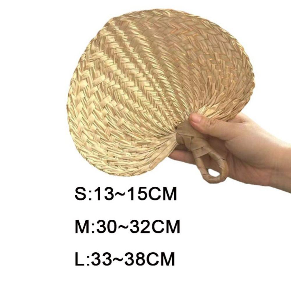 Natural Palm-Leaf Fan Handmade Straw Fan Artistic Rattan Fan  Summer