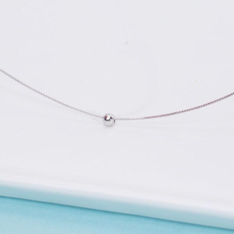 Korean Minimalist Geometric Small Ball Necklace Trendy Simple Temperament Collarbone Chain Ins Thin Neck Chain