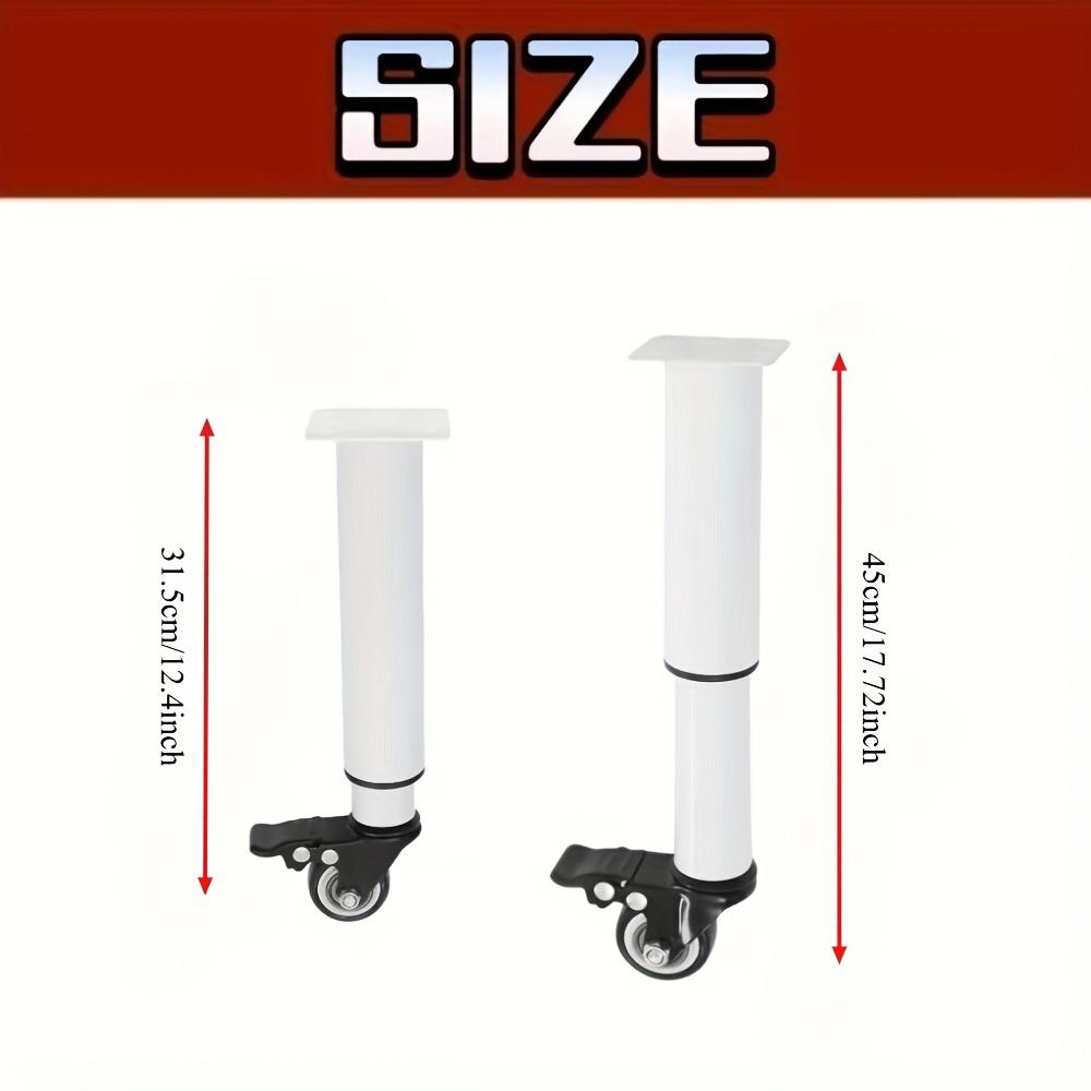 4 db állítható bútábláb, fehér, kerekekkel mozgatható, asztallábak, szekrénylábak, kerekekkel forgatható, bútáblábak emelése