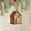 Mini Glowing House Ornament Natural Xmas Tree Hanging Decoration  Festive Holiday Decorations