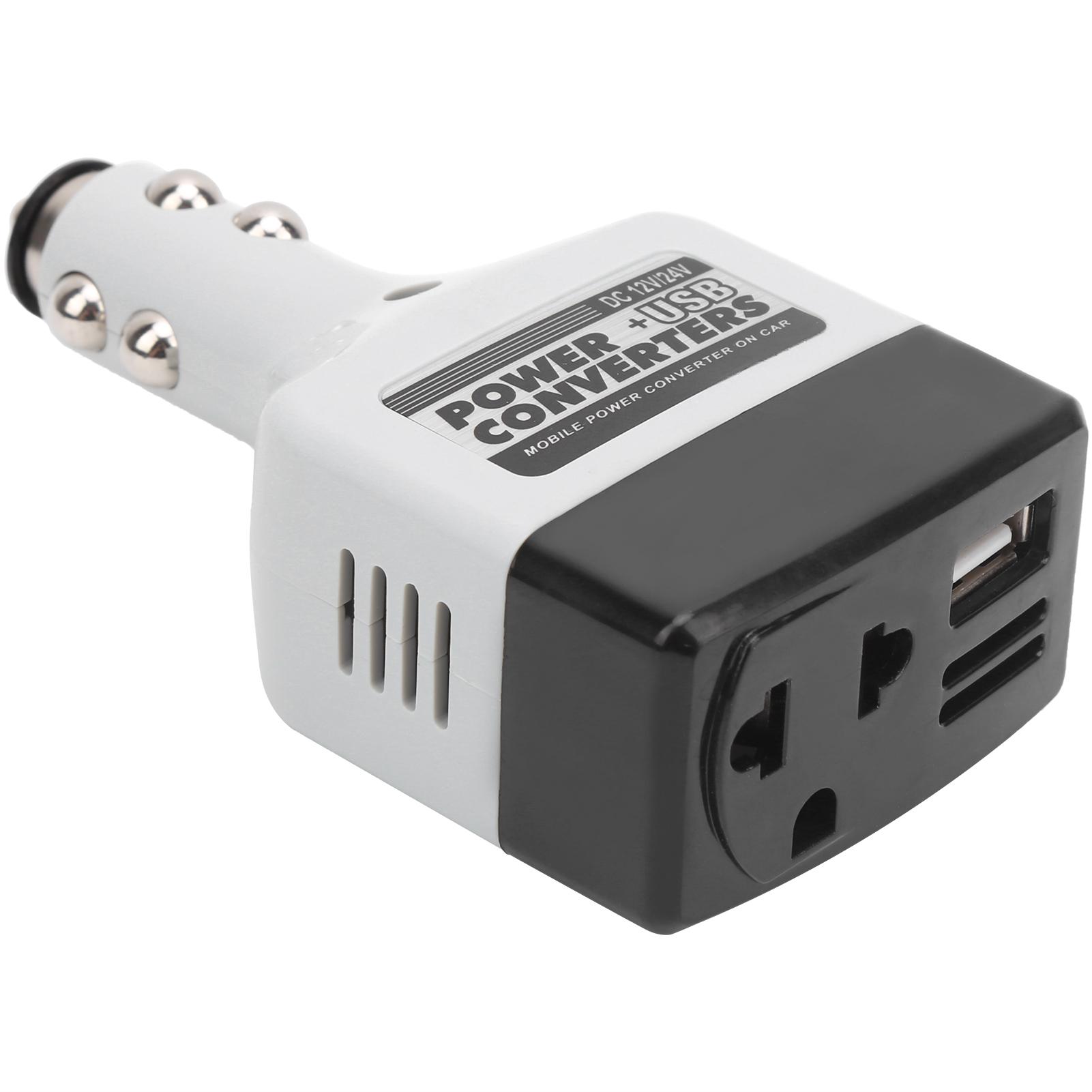 

12V24V Mobile Power Converter USB Auto Charger for Mobile Phone Charging Black