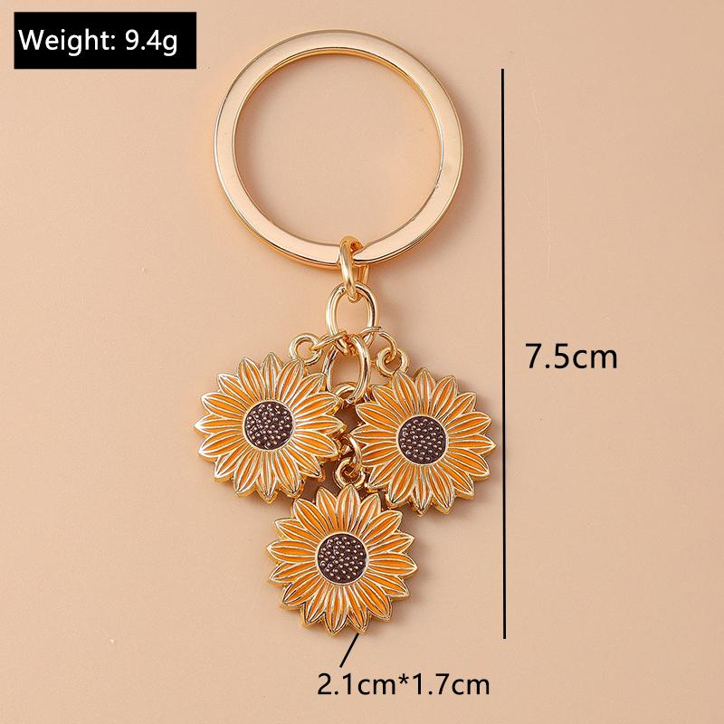 Niedlicher Emaille Sonnenblumen Schlüsselanhänger Frauen Mädchen Blume Schlüsselanhänger Anhänger für Handtaschen Deko DIY Handgefertigter Schmuck Geschenke