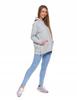 Women's Sweatshirt with Hood Cotton Fashionable Oversize Soft MORAJ XL LIGHT GREY