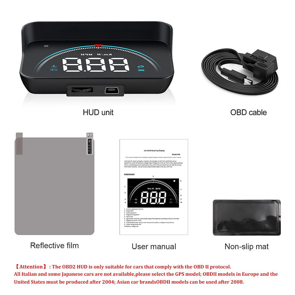 

M8 For HUD OBD Car Head-Up Display OBD2 16 Screen Display Overspeed Voltage Warning Electronic Car Electronics Accessories