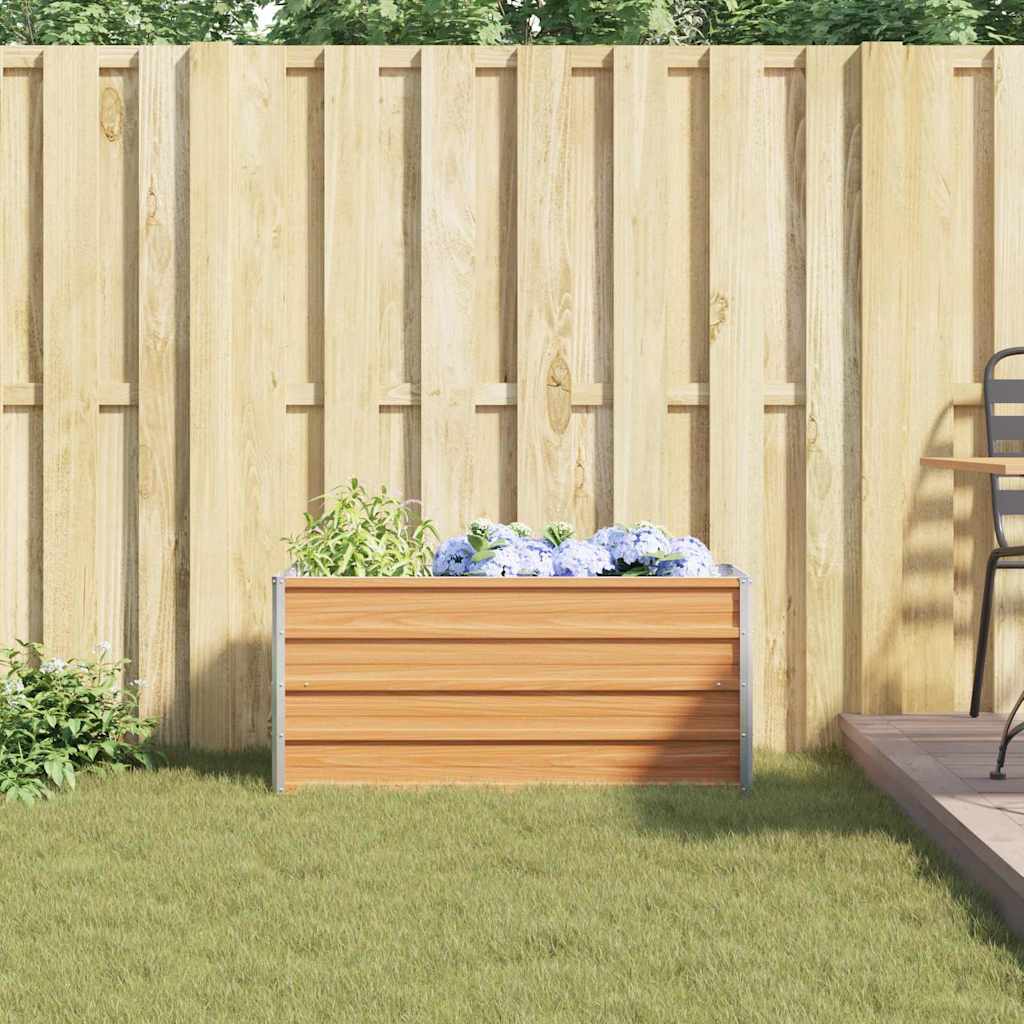 Raised Bed Light Brown 100 X 40 X 45 Cm Galvanized Steel