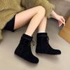Retro Niche Frosted Leather Small Short Boots Women's New Autumn and Winter Flat-bottomed Sleeve Martin Boots and Ankle Boots Short