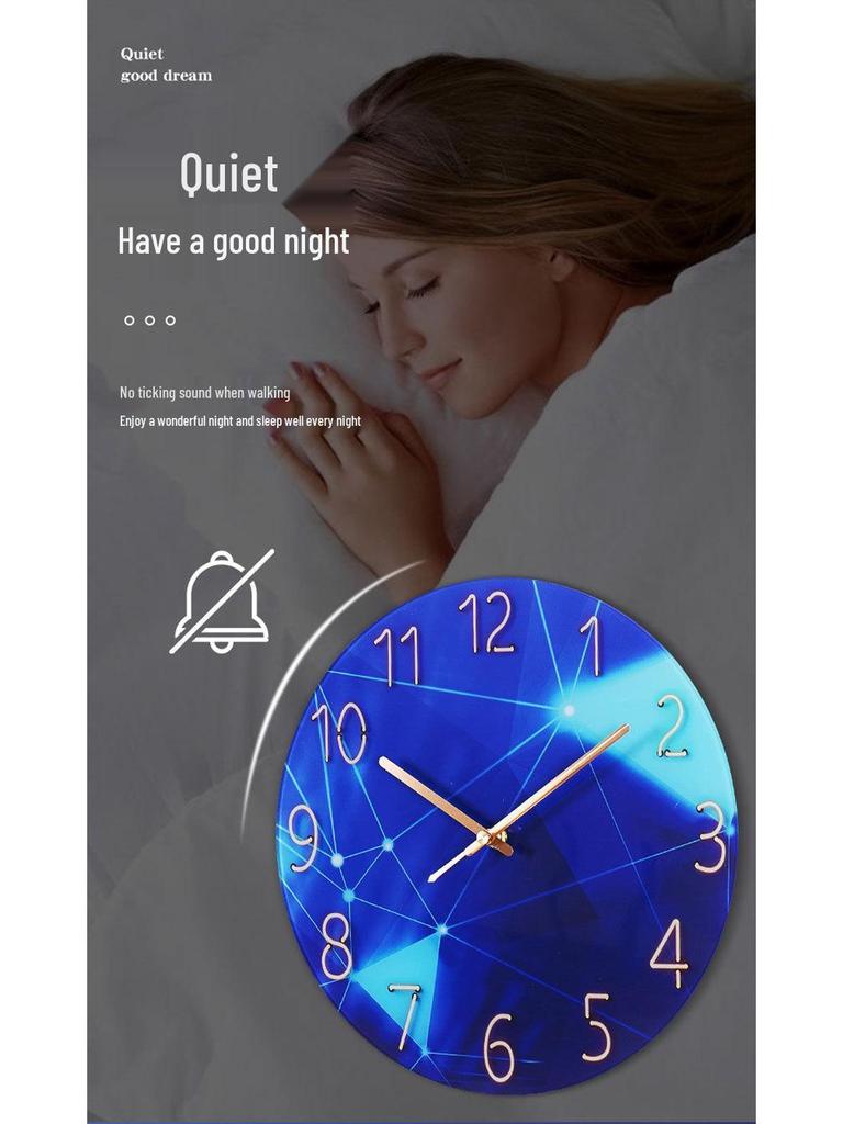 Modern European Silent Quartz Wall Clock - 30cm Glass Design for Living Room or Bedroom