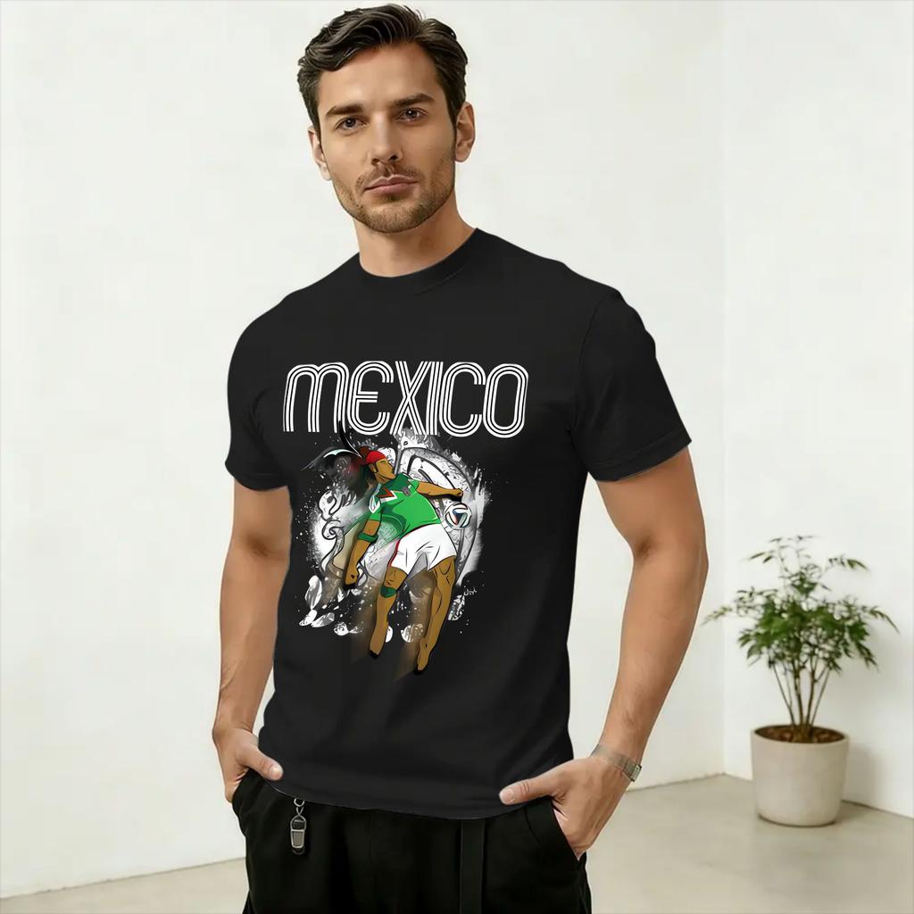 Mexico Soccer Fanart T Shirt for Unisex Pure Cotton Vintage TShirts Crewneck Tees Short Sleeve Clothing Printed