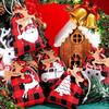 12pcs Christmas Gift Bag Set with Drawstring Closure Christmas Linen Bag Cloth Bag Christmas Candy Bag