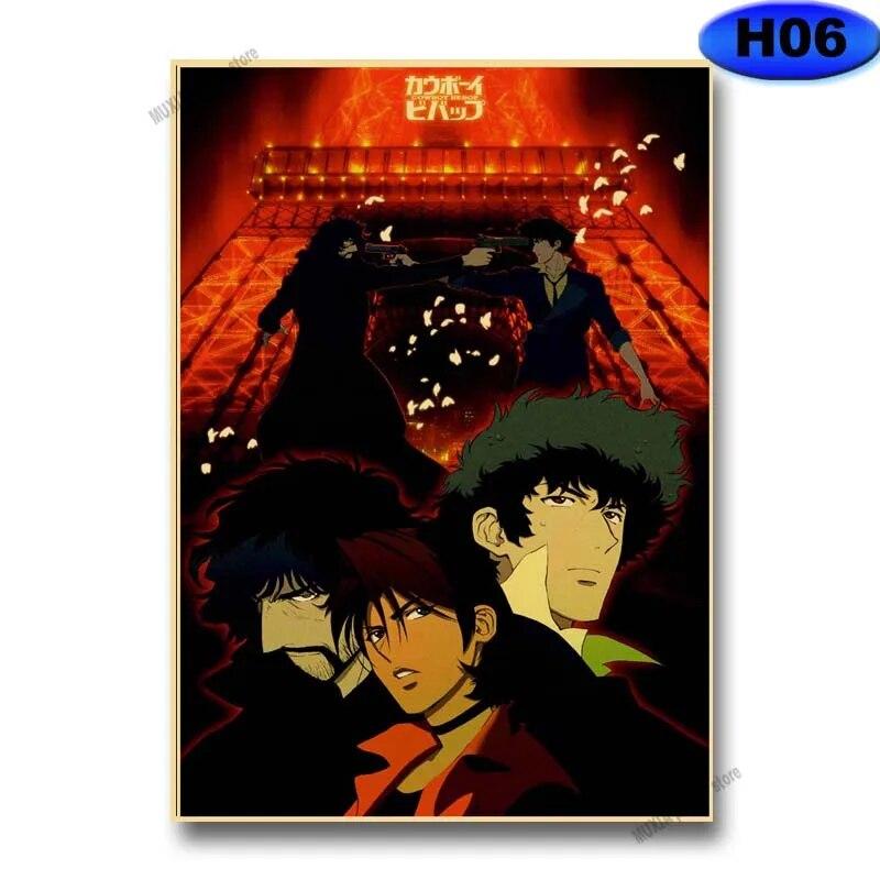 Vintage Cowboy Bebop Posters and Prints Kraft Paper Anime Poster DIY Wall Art Decor Home Room Bar Painting Gift
